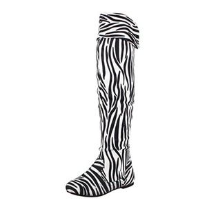 West Blvd Bangkok Over the Knee Boots Zebra NEW